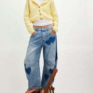 Free People Change of Heart Barrel Jeans 25